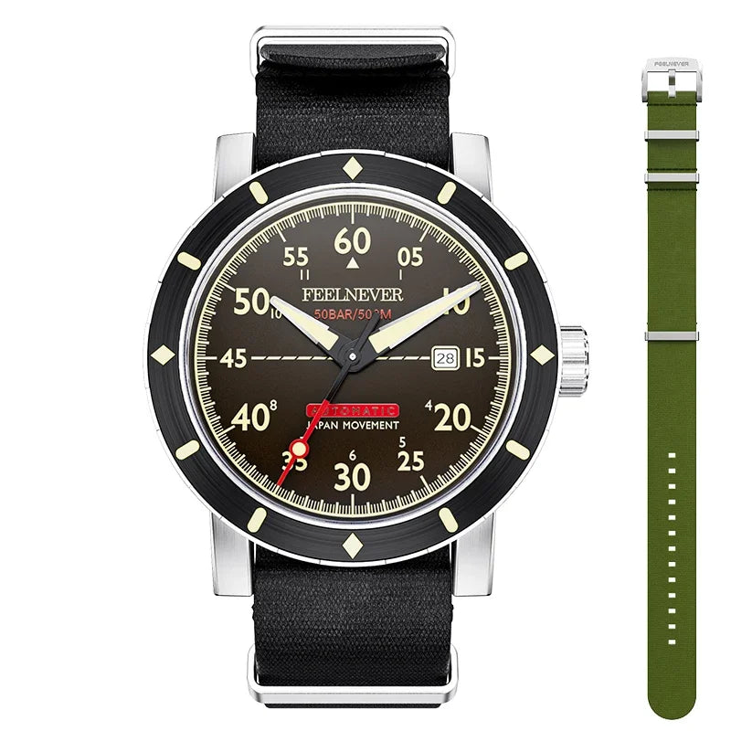 2024 New Men Watch Automatic Mechanical Wristwatch Sapphire Diver Watch 500M Waterproof Diving Sports Watches Men Reloj Hombre