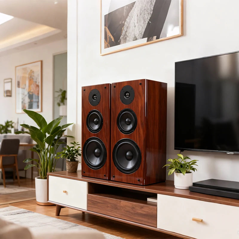 130W-300W Bookshelf Speaker 8 Inch Three-Way Passive Sound Box 8ohm Wooden Loud Speakers HiFi Front Audio For Home Theater DJ