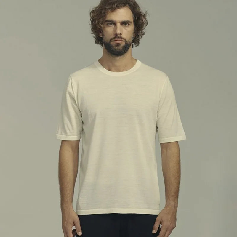 Men's 100% Superfine Merino Wool T-Shirt Base Layer Wicking Breathable Quick Dry Anti-Odor No-itch Comfortable Fit Size