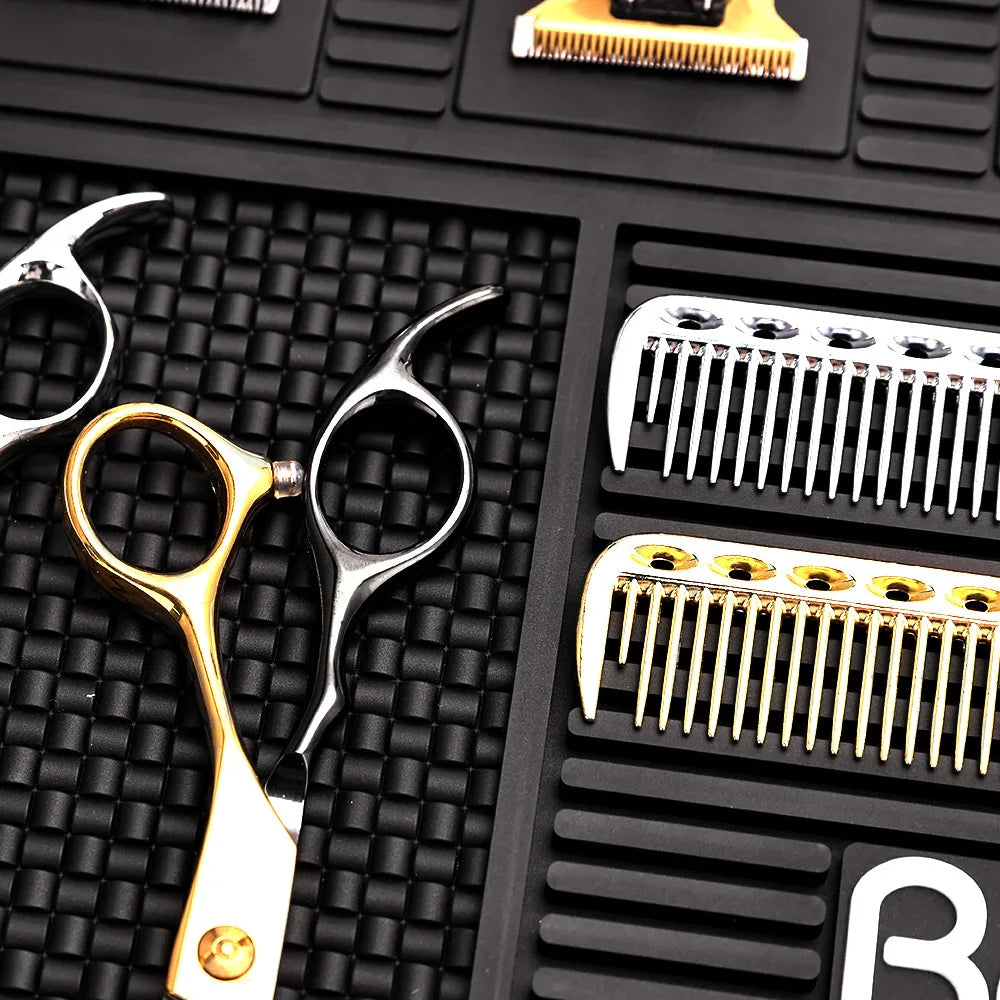 Barbershop Magnetic Hairdressing Tools Storage Mat Soft Rubber Antiskid Waterproof Pad Pro Barbershop Clippers Scissors Tool Mat