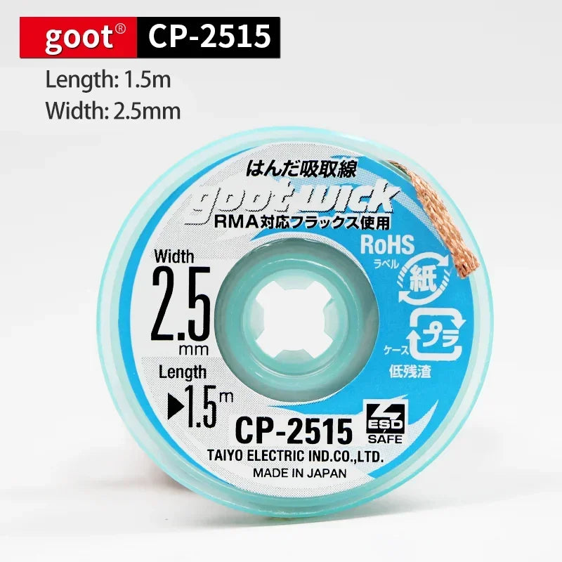 GOOT Desoldering Wick CP2015 CP2515 CP3015 CP3515 High Quality Braided Copper Wire BGA Solder Remover Repair Tool