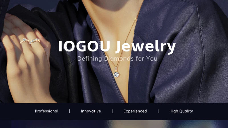 IOGOU 3.6ctw. D Moissanite Wedding Rings for Women 18k Gold Plated 925 Silver Promise Finger Jewelry Certified Lab Diamond Bands