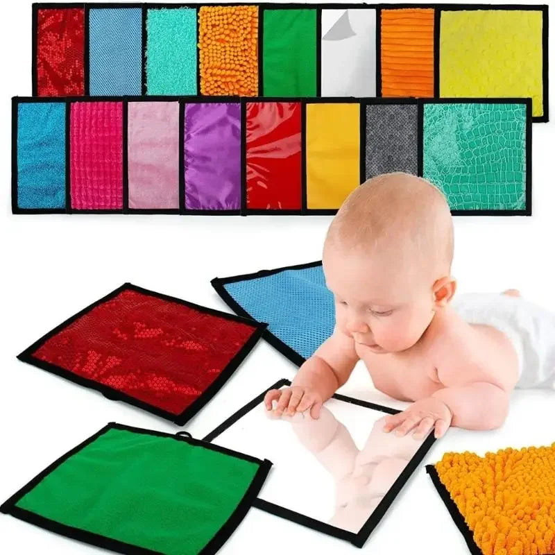 16Pcs Infant Exploration Mat Machine Washable Multi Texture Design Sensory Toy For Sensory Development