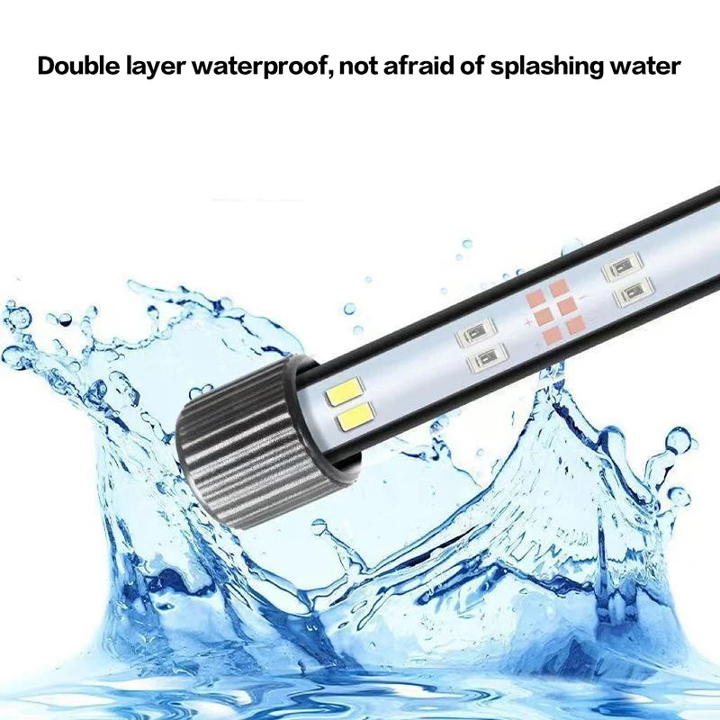 Fish Tank Light Underwater Lighting Submersible Lamp Plant Grow Lamp 110V 17-47CM USB Plug Aquarium Light LED Waterproof