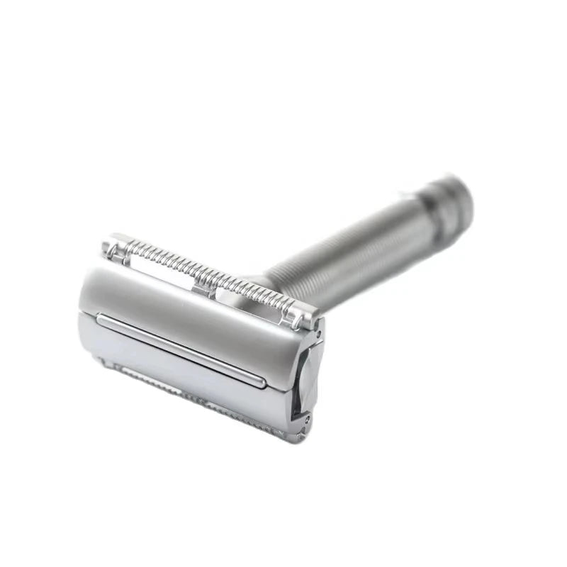 2026 Yaqi Monarch Safety Razor Matte Chrome Color Men's Shaving Razor Double Edge Manual Vintage Shaving Tool