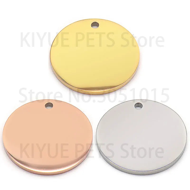 Wholesale 20PCs Stainless Steel 8MM 10MM 15MM 20MM Tags Charms Jewelry DIY Findings Dog Id Tag  For Pendant Necklace Anti-lost