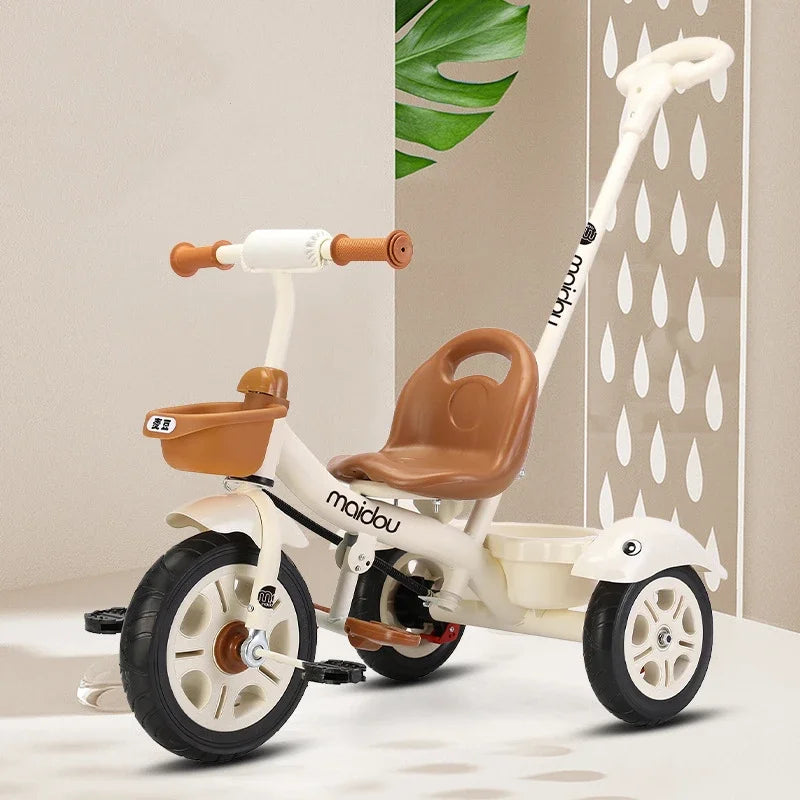 Multifunctional Three Wheeled Baby Balance Bike Lightweight Children Bicycle Hand Push Stroller for Baby Outdoor Riding Use
