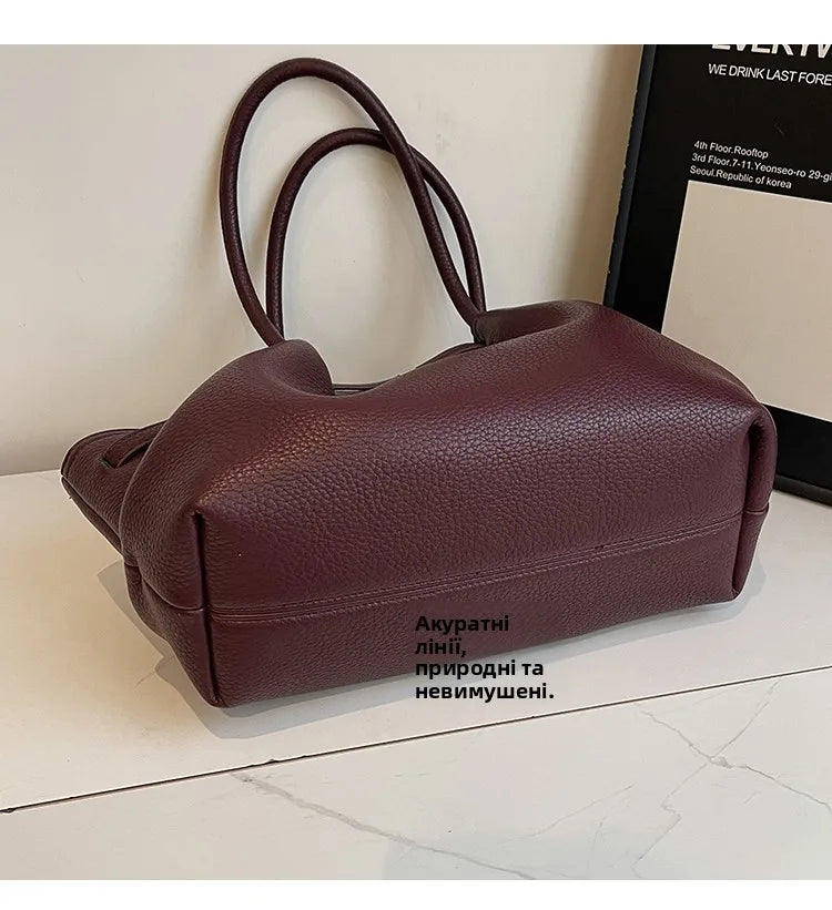 Large Capacity Women's Shoulder Bag Commuter Tote Bag Underarm Single Shoulder Bag Retro Design Casual Handbag