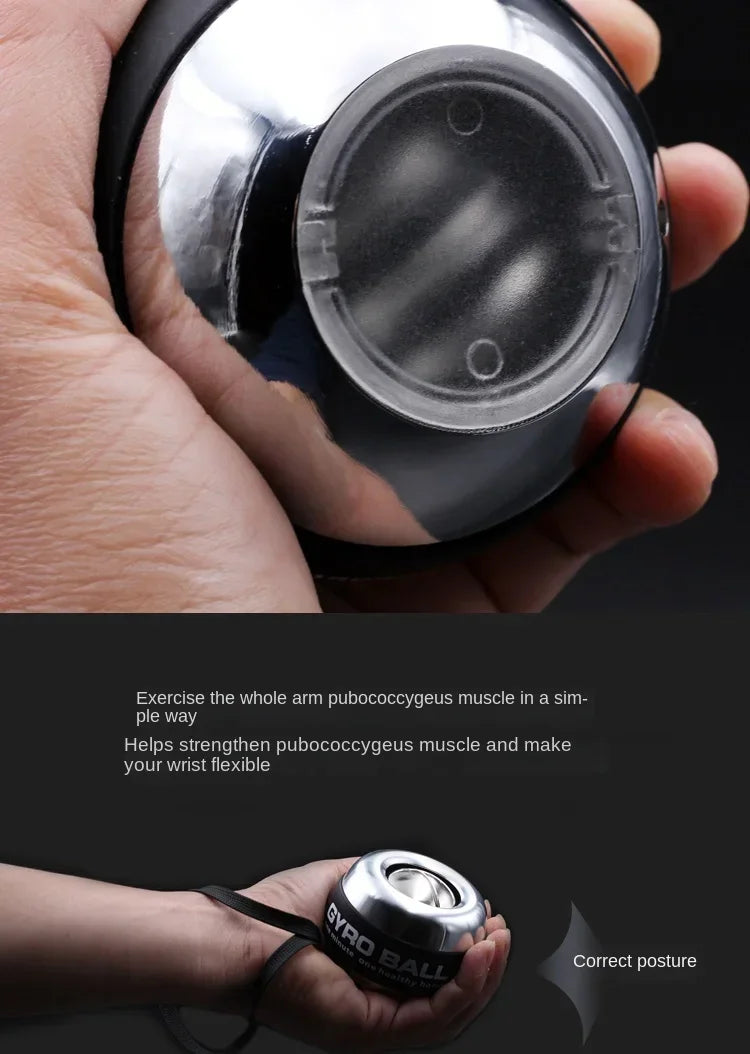 All metal  wrist gyro forearm strength led gyro ball arm muscle fitness training equipment Intensify Professional training