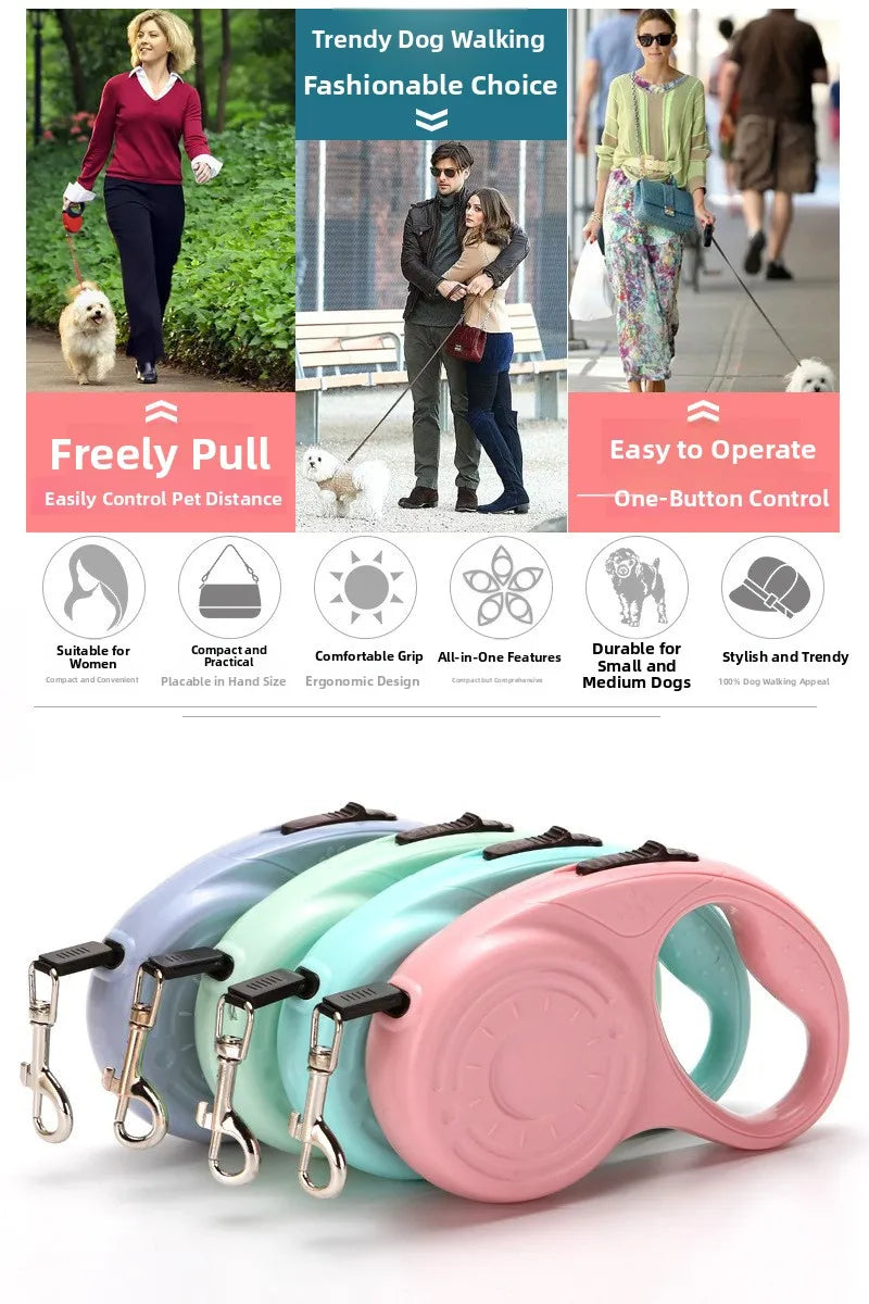 Automatic Retractable Dog Leash Outdoor Pet Traction Device ABS Material Non-Patented Pet Supplies Dog Walking Rope