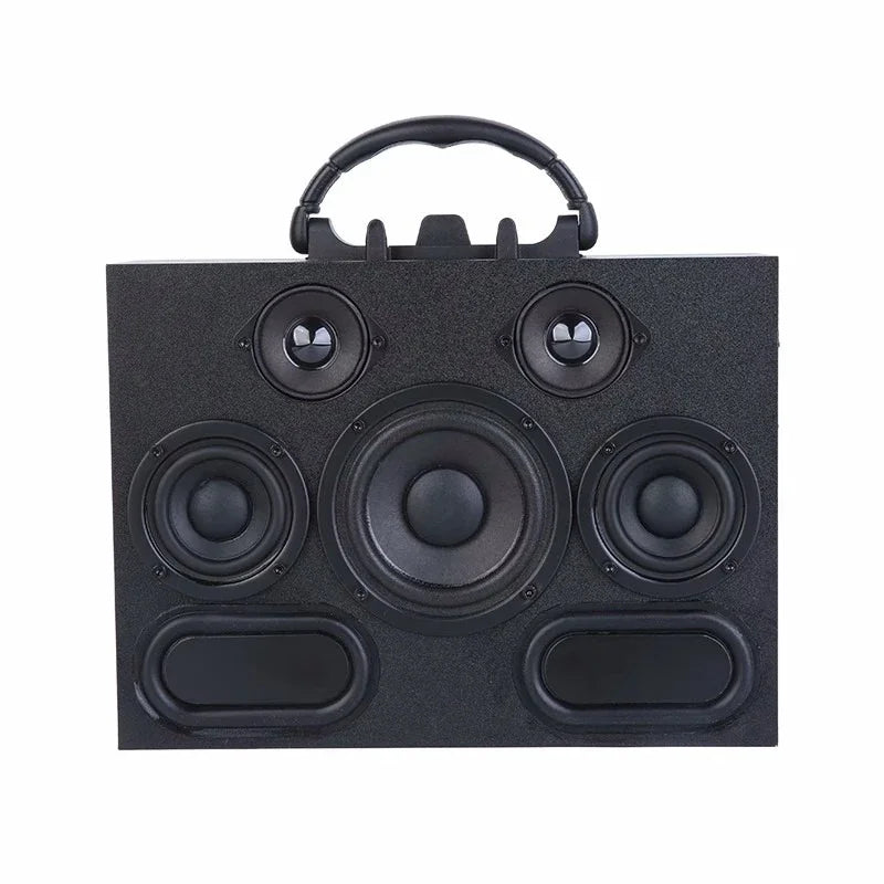 SOTAMIA 1Pcs Seven Units Portable Bluetooth Speaker Hifi Music Audio Charging Wooden Subwoofer Speakers Power Loudspeaker