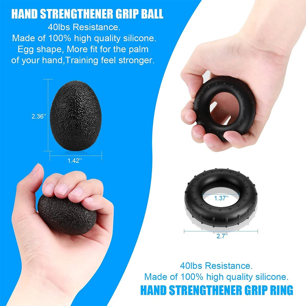 5-60Kg Adjustable Grip Strength Trainer with Finger Exerciser Hand Grip Strengthener for Muscle Building and Injury Recover
