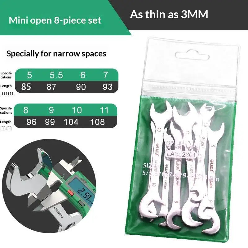 1/8/10Pcs Mini Thin Stainless Steel Double Open-end Wrench 5-11mm Dual-purpose Wrench For Repair Hand Tool Accessory