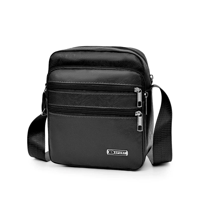 Simplified Soft Leather Crossbody Bag Fashionable Single Shoulder Bag Men's New Model Outdoor Travel Large Capacity Backpack