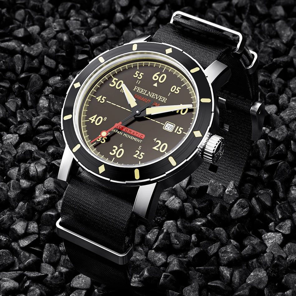 2024 New Men Watch Automatic Mechanical Wristwatch Sapphire Diver Watch 500M Waterproof Diving Sports Watches Men Reloj Hombre