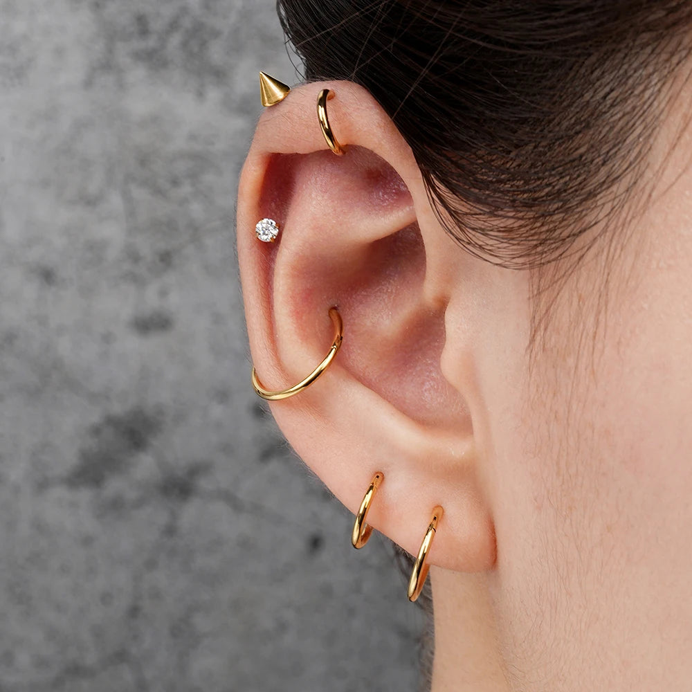Right Grand ASTM F136 Titanium Hinged Hoop Nose Rings 20G 18G 16G Septum Ring Body Piercing Jewelry Helix Cartilage Rook Earring