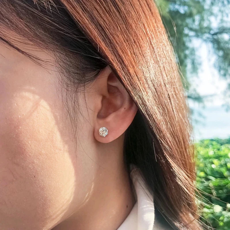 Premium 0.5-2ct Moissanite Diamond Stud Earrings for Women Orginal 925 Sterling Silver Screw Back Women Moissanite Earring 2026