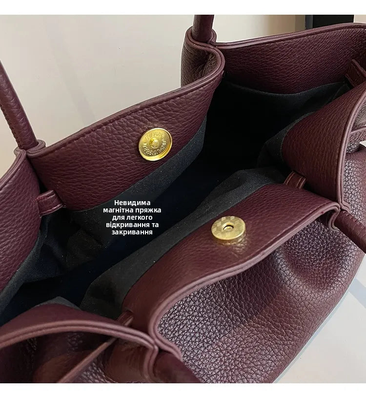 Large Capacity Women's Shoulder Bag Commuter Tote Bag Underarm Single Shoulder Bag Retro Design Casual Handbag