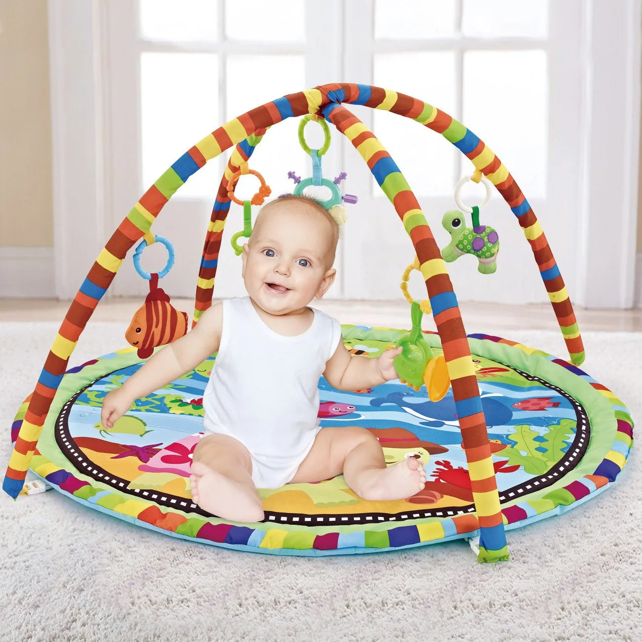 Multifunctional Baby Fitness Activity Frame Baby Awakening Mat Crawl Blanket With Fence Activity Pad  Baby Educational Mat Gift