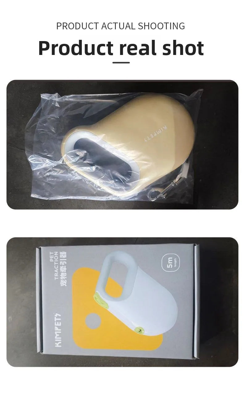 Automatic Retractable Dog Leash 5 Meters Long Teddy Dog Walking Rope Polyester Material for Small to Medium Sized Dogs