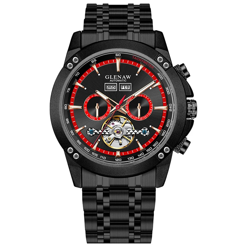 Glenaw high-end brand fully automatic mechanical multi-function watch men's business personality trend waterproof watch