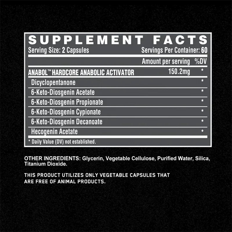 Anabol Hardcore Supplement - Repair Muscle, Muscle Growth, Energy Support, Metabolism, Improved Endurance, Improves Performance