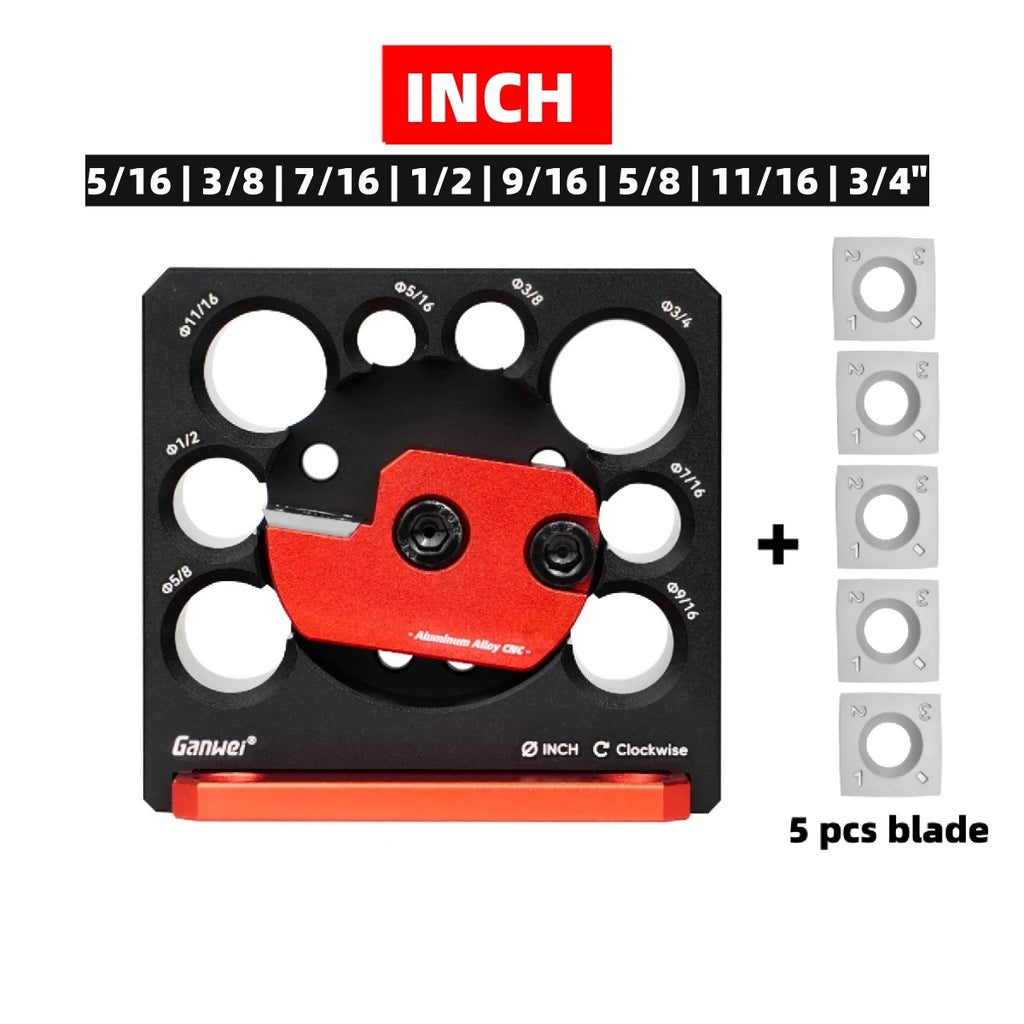 8 Holes Dowel Maker Jig Kit w/ Carbide Blades -Metric and Inch Woodworking Electric Drill Milling Dowel Round Rod Auxiliary Tool