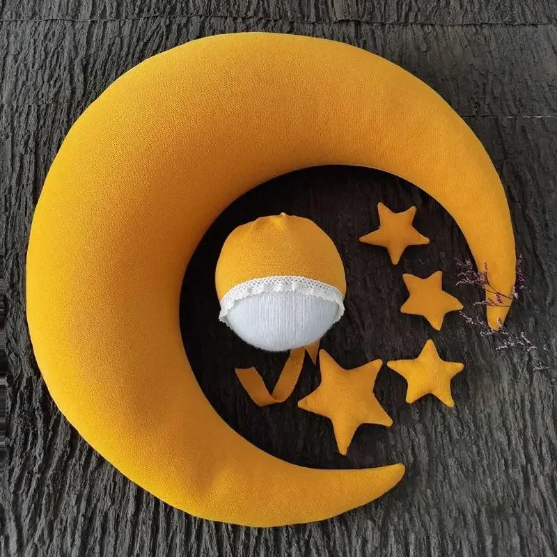 Baby Photography Props Newborn Posing Pillow Cute Baby Hat Colorful Beans Moon Stars Photo Shooting Set For Infant Newborn Gift