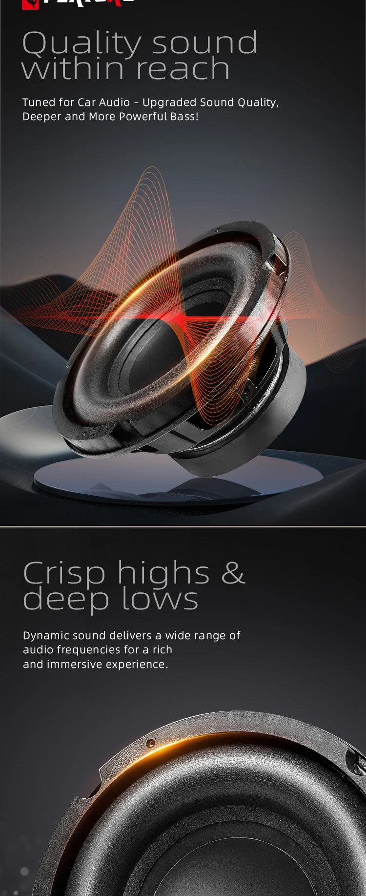 Q-PERTORS 6.5/8 Inch 200W/220W Car Subwoofer Audio Speaker for Car Home Theater System Upgrade Stereo Component Modification