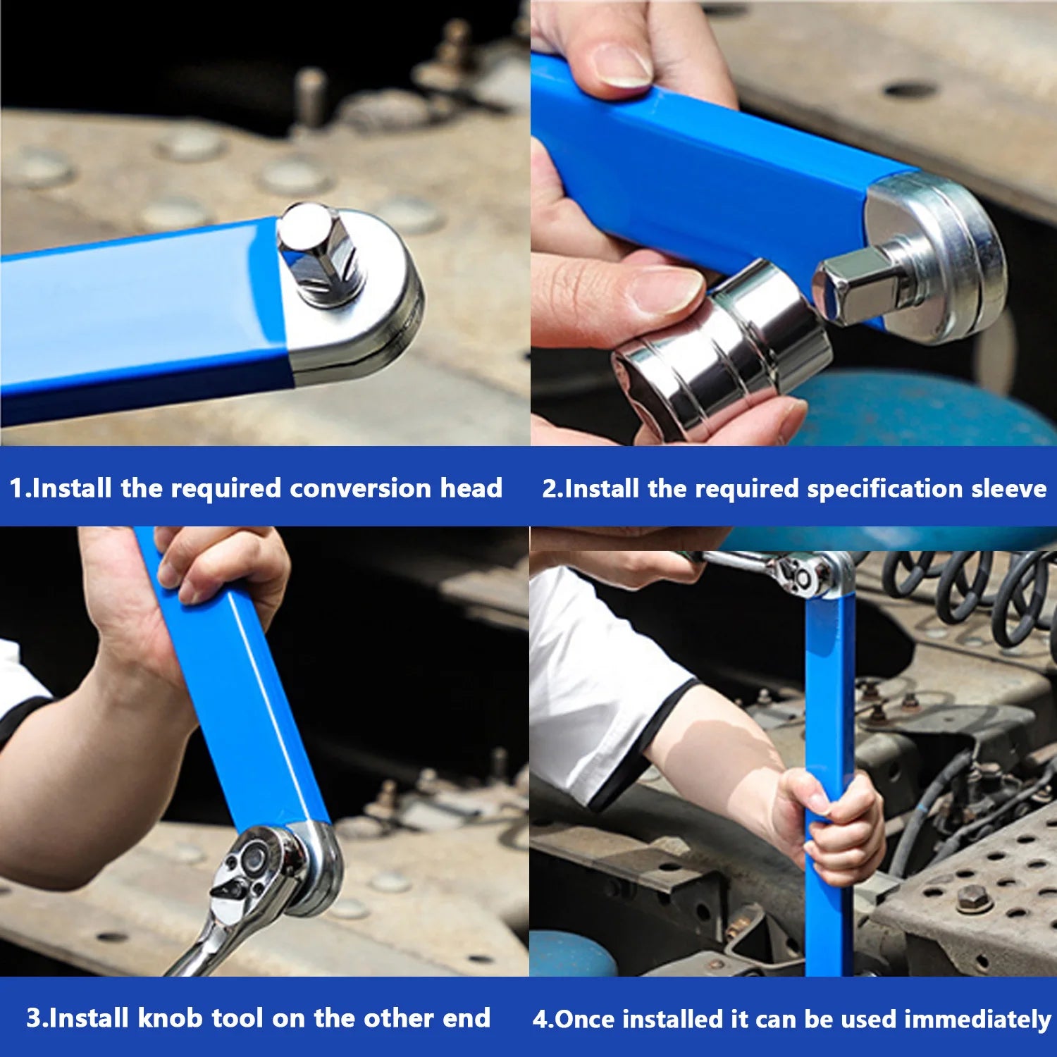 Extension Ratchet Wrench 15-inch Extension Wrench 3/8" Offset Impact-Ready Socket Wrench Tools Versatile Square Drive Adapters