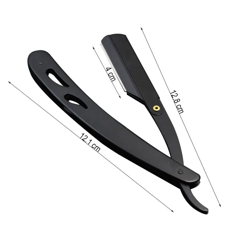 1/3/5pcs Professional Manual Shaver Straight Edge Stainless Steel Barber Razor Men Folding Shaving Shave Beard Cutter With Blade