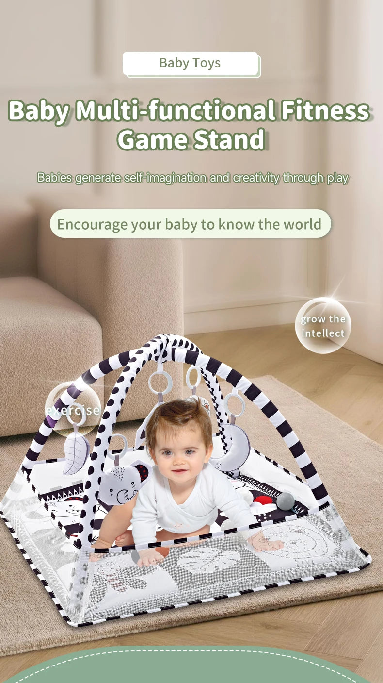 Multifunctional Baby Fitness Frame Crawling Mat Early Education Activity Fitness Room Toys Puzzle Game Mat Infant Rug Toys Gift