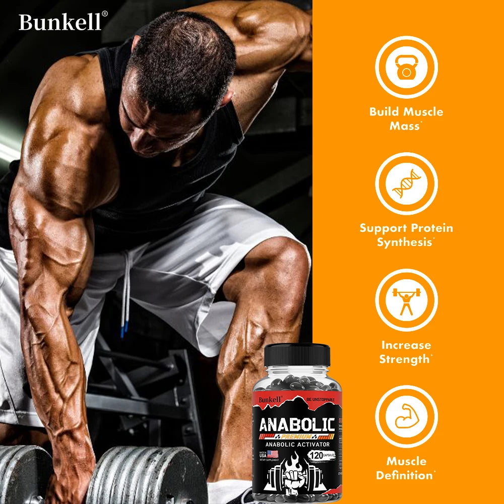 Men’s Muscle Builder Capsules - Lean Muscle Growth, Strength, Endurance & Recovery, Anabolic Activator, 30/60/120 Capsules