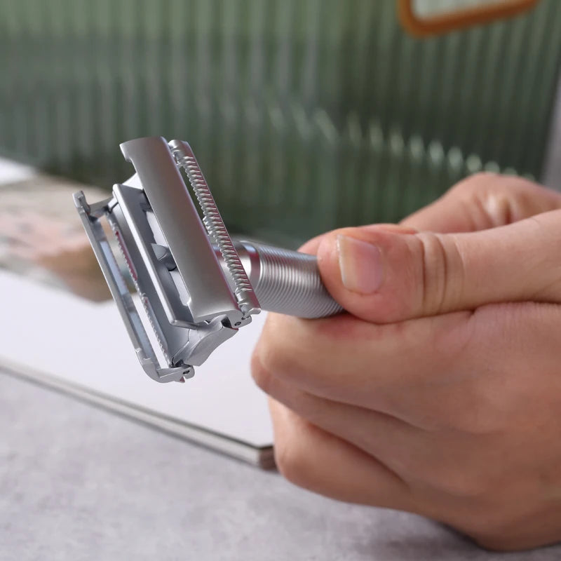 2026 Yaqi Monarch Safety Razor Matte Chrome Color Men's Shaving Razor Double Edge Manual Vintage Shaving Tool