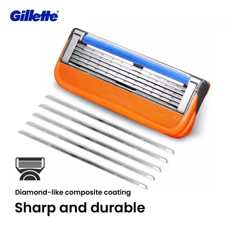 Gillette Fusion 5 Razor Set 1 Handle 25 Cartridges 5 Ultra-Thin Blades Lubrication Strip Back Trimmer