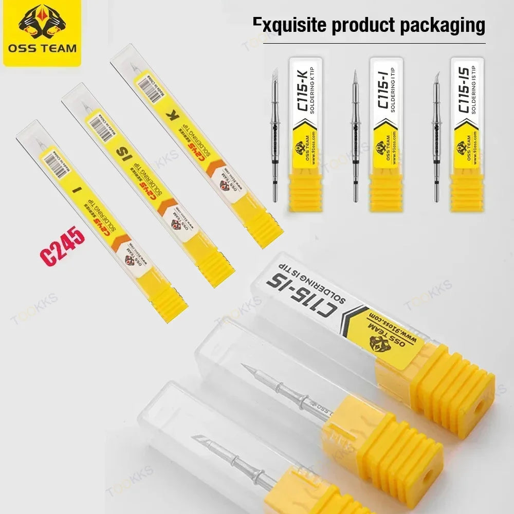 OSS C115 C210 T245 Tips Universal C245 C210 C115 Soldering Iron Tip Compatible SUGUN Maant GVM OSS Soldering Station Handle