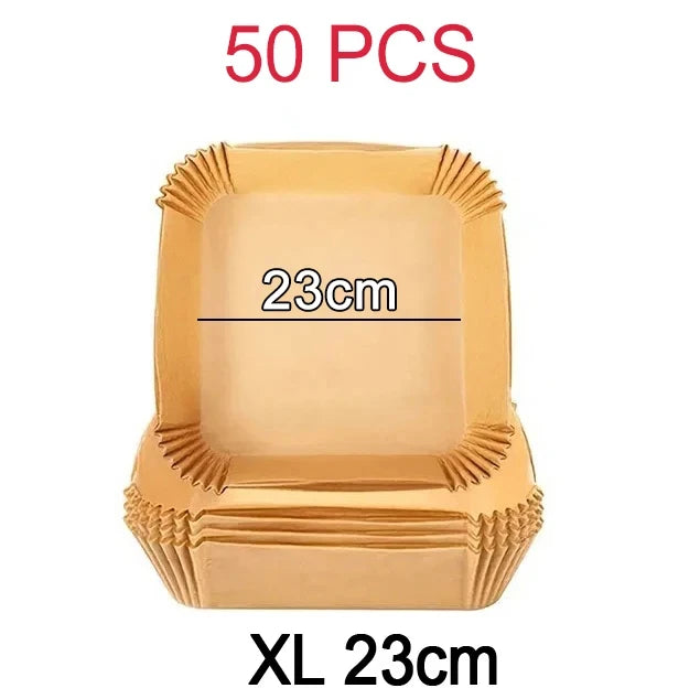 50-300Pcs Large Hot Air Fryer Paper Liners 23cm Square Airfryer Disposable Special Parchment Paper Trays 9inch Oven Baking Molds