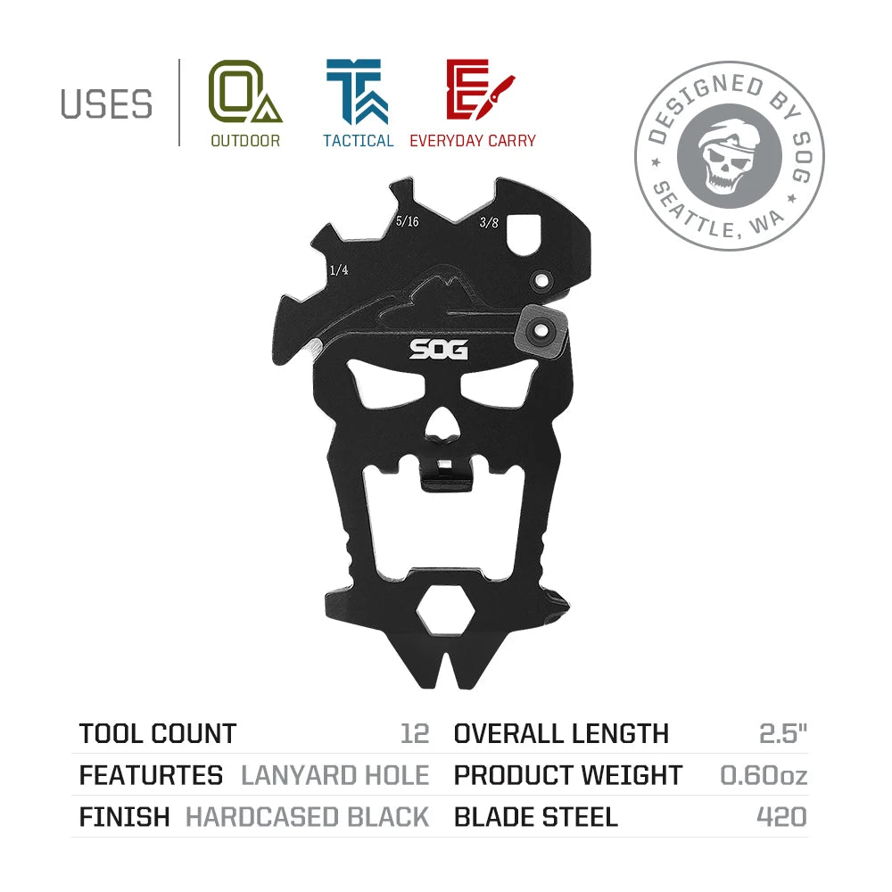 SOG MacV Multi-tool Mini Keychain Skull Wrench EDC Multifunctional Tools Portable Outdoor Camping Survival Bottle Opener SM1001