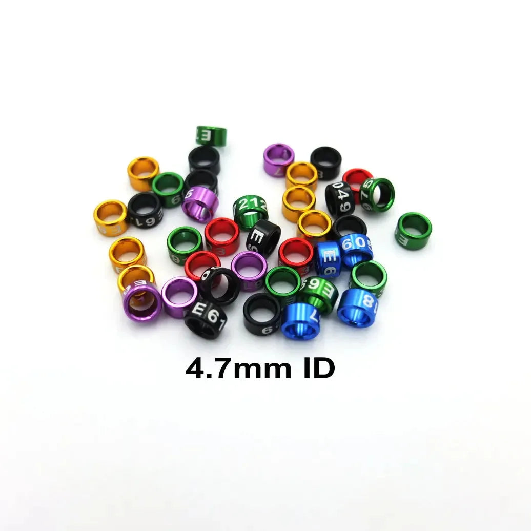 50PCS Randomly Numbered Aluminum Closed Bird Leg Bands in Assorted Colors - Ideal for Bird Identification and Tracking