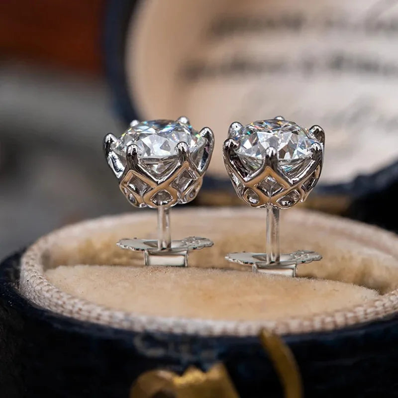 Premium 0.5-2ct Moissanite Diamond Stud Earrings for Women Orginal 925 Sterling Silver Screw Back Women Moissanite Earring 2026