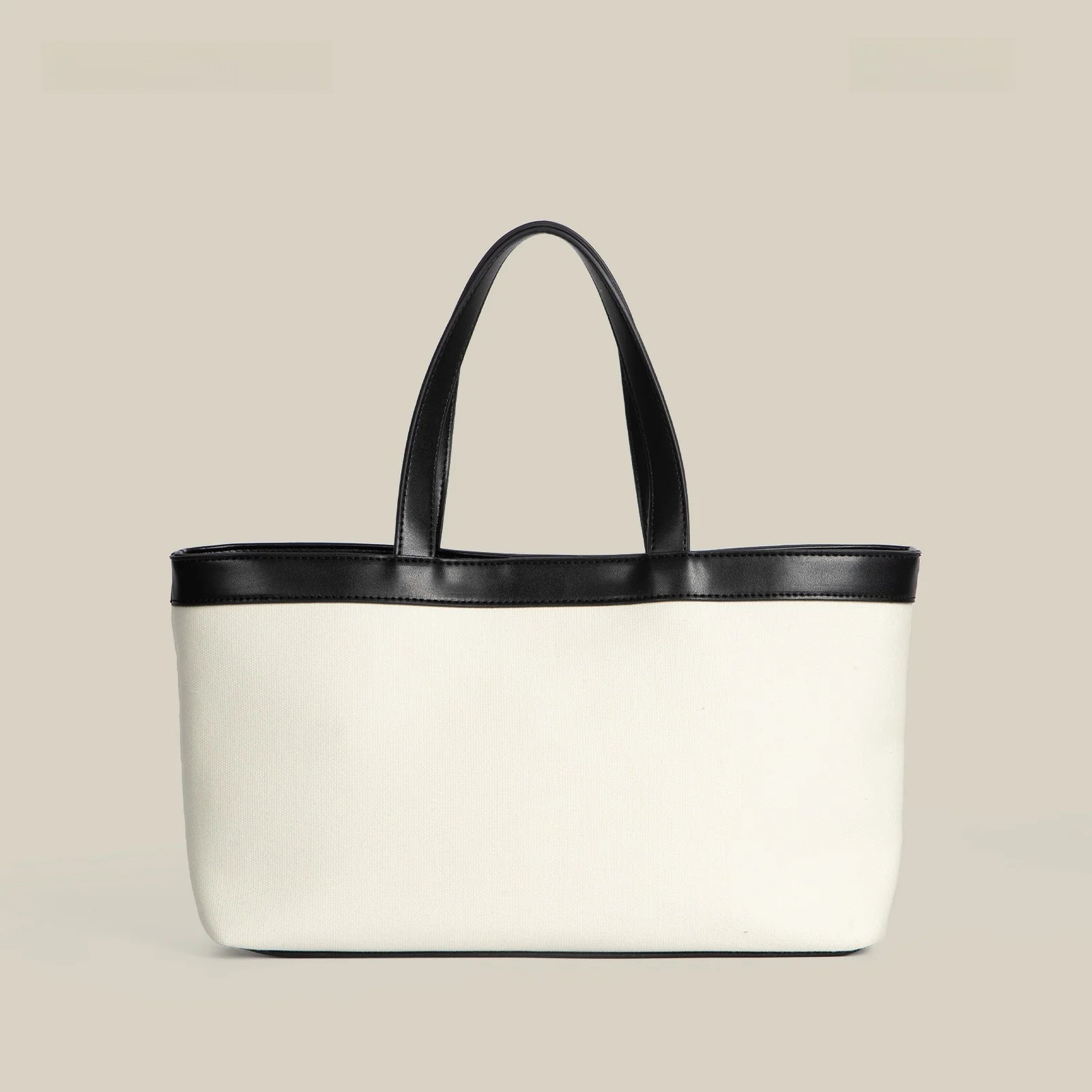 PEPPIHOME Women's Canvas Tote Bag Commuter Handbag Single Shoulder Bag Korean Style Summer New Arrival Soft PU Leather