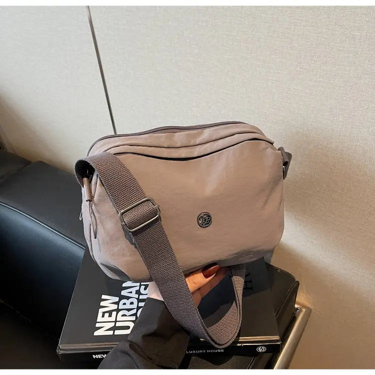 New 2025 Multi-Layer Casual Women's Crossbody Bag Portable Multi-Pocket Lightweight Waterproof Nylon Bag Soft Square Bag