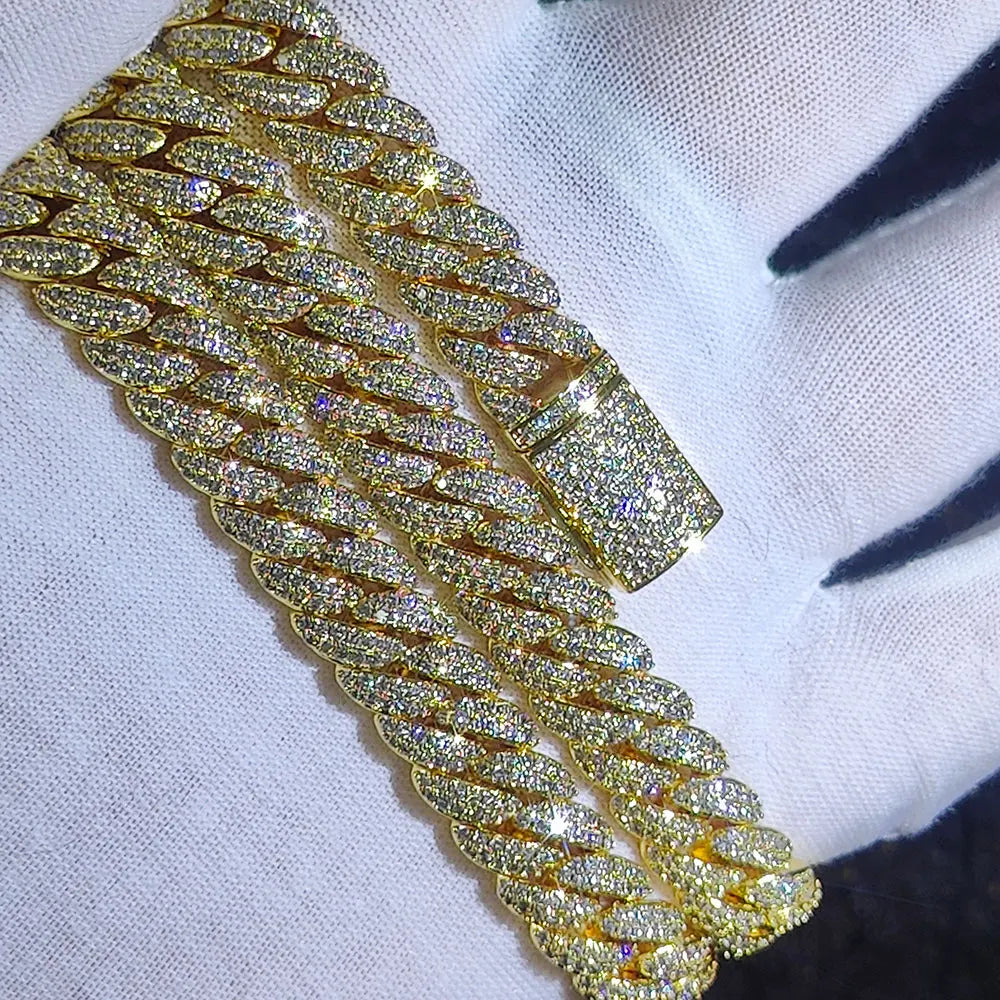 10mm Hip Hop Cubic Zircon CZ Iced Out Bubbles Cuban Link Chain Necklace For Men Women Jewelry Birthday personalized Gift