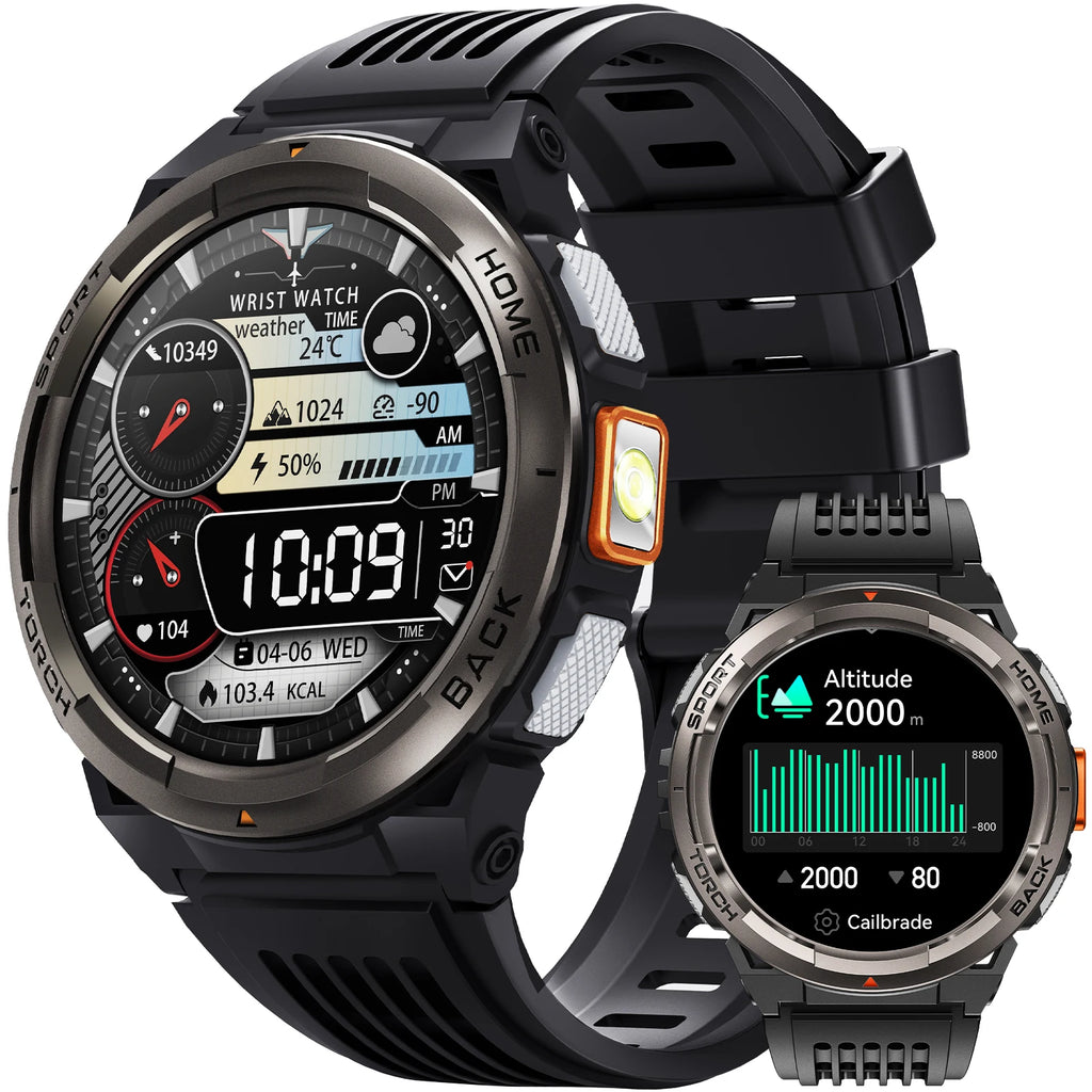 EIGIIS Smart Watch KE5 2024 3ATM Waterproof Original Design Sports Watch With Compass And Altitude Barometer LED Flashlight Call