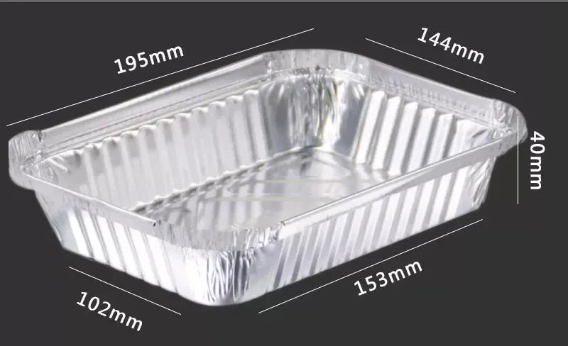 100 Pieces of Barbecue Tin Foil Special Packaging Box Aluminum Foil Lunch Box Home Takeaway Air Fryer Disposable Tin Foil Bowl