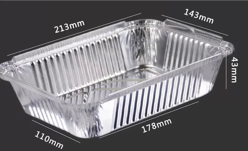 100 Pieces of Barbecue Tin Foil Special Packaging Box Aluminum Foil Lunch Box Home Takeaway Air Fryer Disposable Tin Foil Bowl