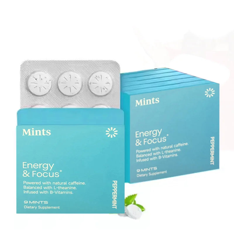 Sugar-Free Mint Tablet Candy Boost Your Energy and Focus Long Lasting Chew Improve Energy And Attention Caffeine Gum