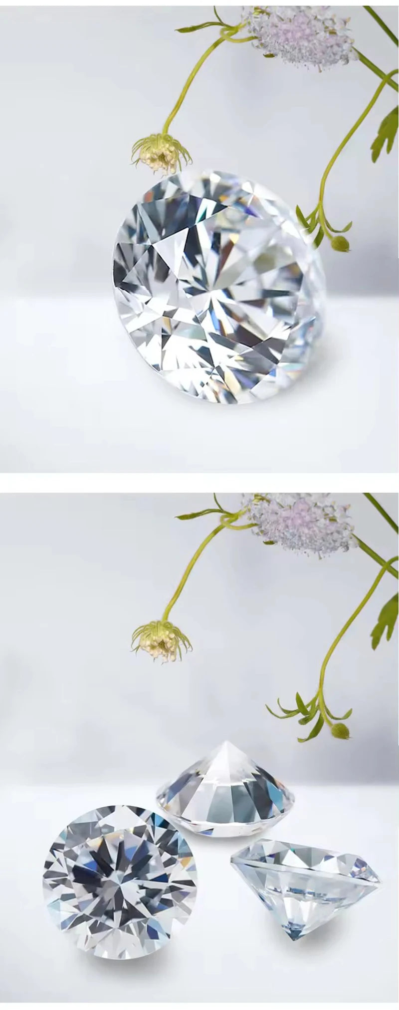 GIA IGI Certified 0.3-5.0ct Round Lab Grown Diamonds CVD HPHT Loose Lab Diamonds DEF VVS/VS Lab Created Diamond For Jewelry Made