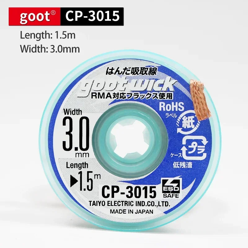 GOOT Desoldering Wick CP2015 CP2515 CP3015 CP3515 High Quality Braided Copper Wire BGA Solder Remover Repair Tool