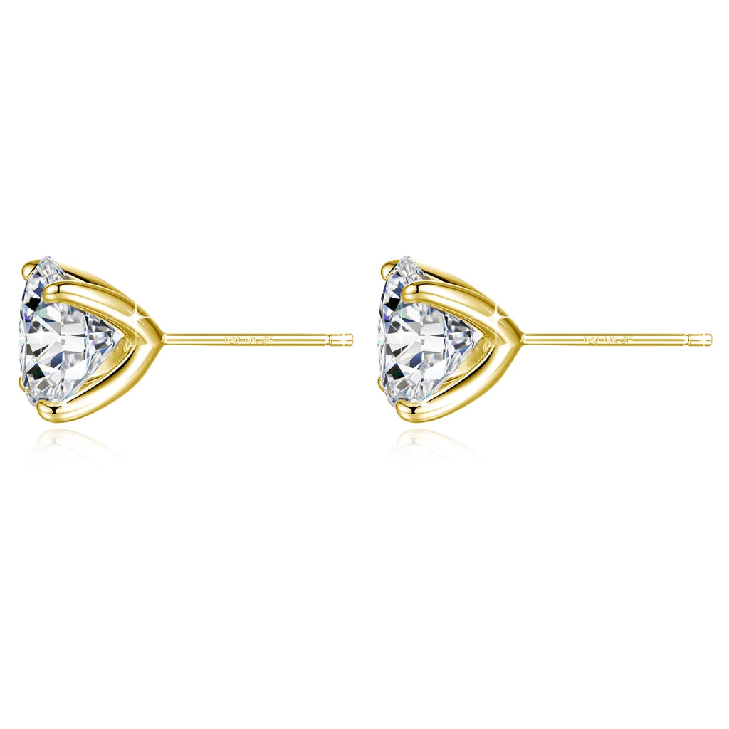 Solid 14K Gold Filled 4 Prong D Color Moissanite Stud Earrings for Women Wedding Diamond Ear Studs Fine Jewelry Birthday Gift